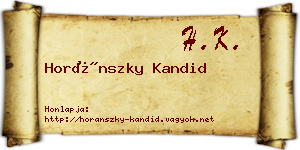 Horánszky Kandid névjegykártya